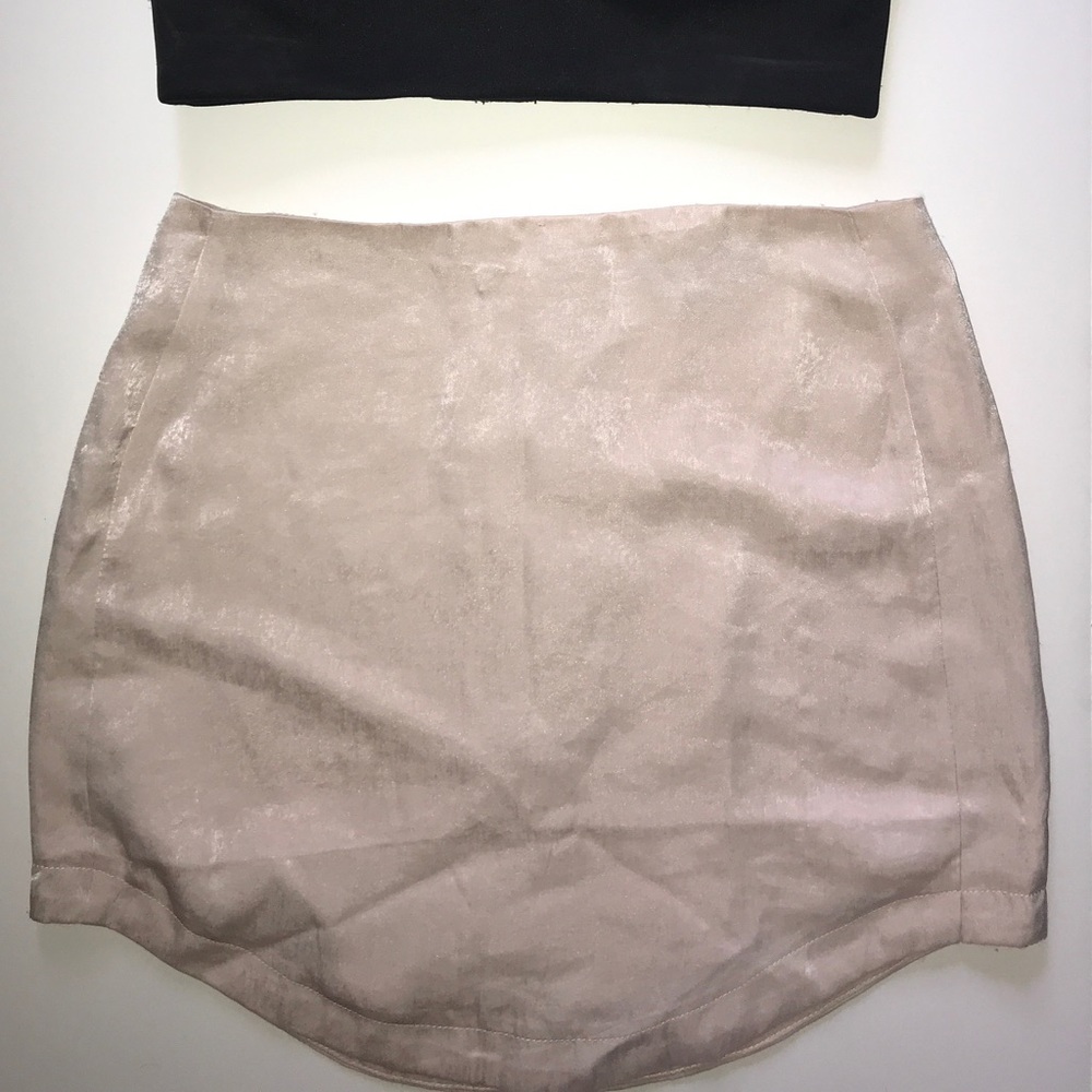 Women’s blush satin mini skirt